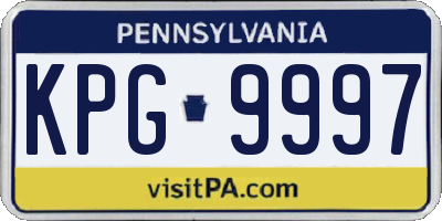 PA license plate KPG9997