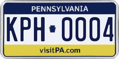 PA license plate KPH0004