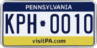 PA license plate KPH0010