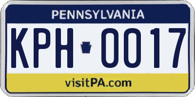 PA license plate KPH0017