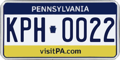 PA license plate KPH0022