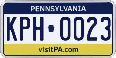 PA license plate KPH0023