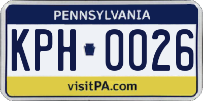 PA license plate KPH0026