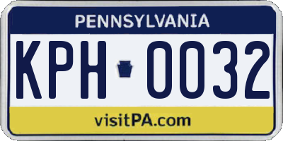 PA license plate KPH0032