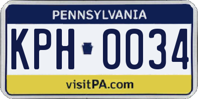PA license plate KPH0034