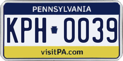 PA license plate KPH0039
