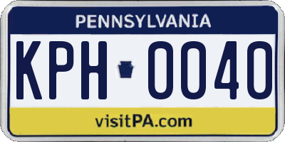 PA license plate KPH0040