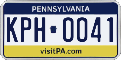 PA license plate KPH0041