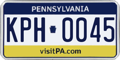 PA license plate KPH0045