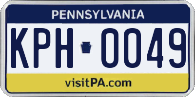 PA license plate KPH0049