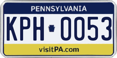 PA license plate KPH0053