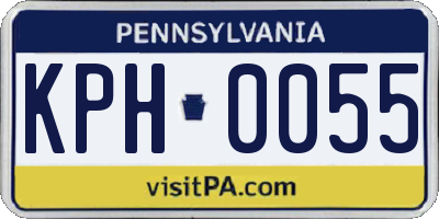 PA license plate KPH0055