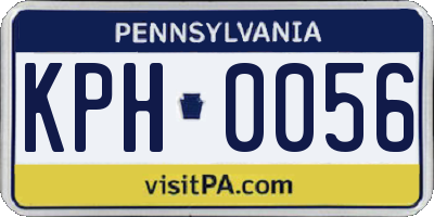 PA license plate KPH0056