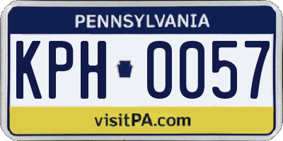 PA license plate KPH0057