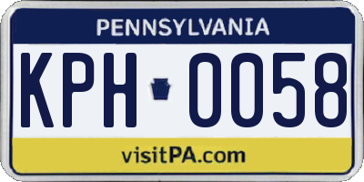 PA license plate KPH0058
