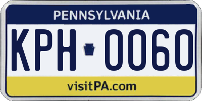 PA license plate KPH0060