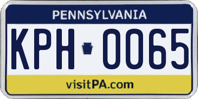 PA license plate KPH0065