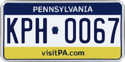 PA license plate KPH0067