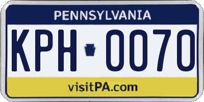 PA license plate KPH0070