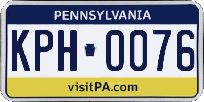 PA license plate KPH0076