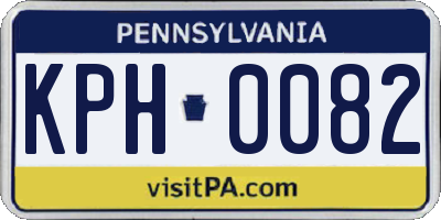 PA license plate KPH0082