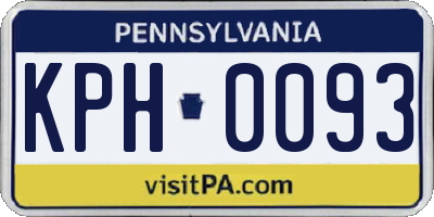 PA license plate KPH0093