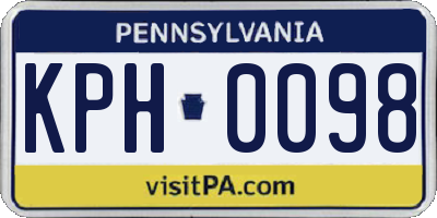 PA license plate KPH0098