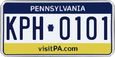 PA license plate KPH0101
