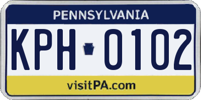 PA license plate KPH0102