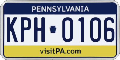 PA license plate KPH0106