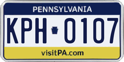 PA license plate KPH0107