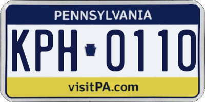 PA license plate KPH0110