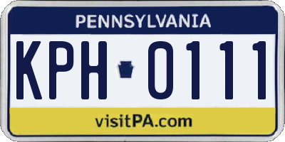 PA license plate KPH0111