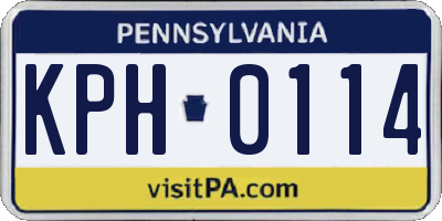 PA license plate KPH0114