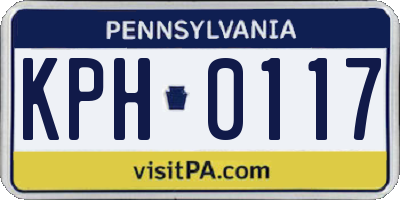 PA license plate KPH0117