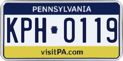 PA license plate KPH0119