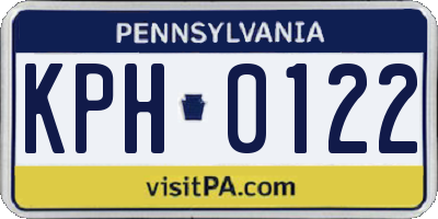 PA license plate KPH0122