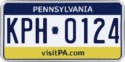 PA license plate KPH0124
