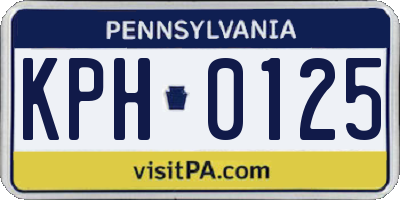 PA license plate KPH0125