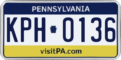 PA license plate KPH0136