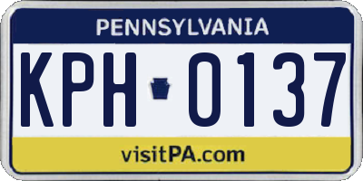 PA license plate KPH0137