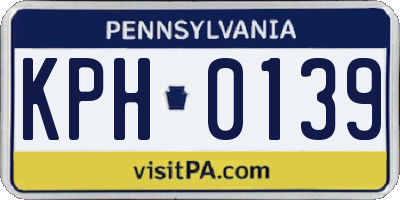 PA license plate KPH0139