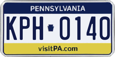 PA license plate KPH0140