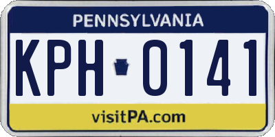 PA license plate KPH0141