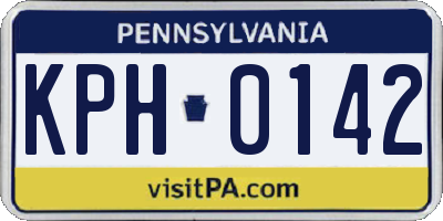 PA license plate KPH0142