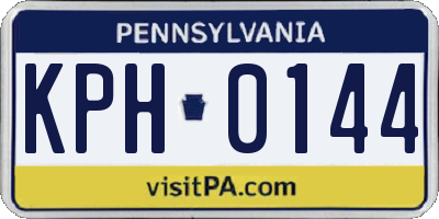 PA license plate KPH0144