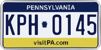 PA license plate KPH0145
