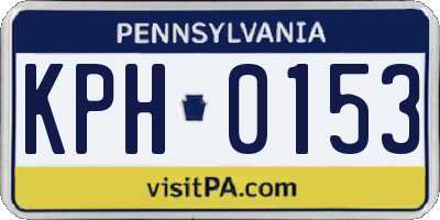 PA license plate KPH0153