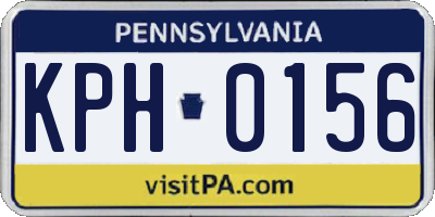 PA license plate KPH0156