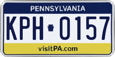 PA license plate KPH0157